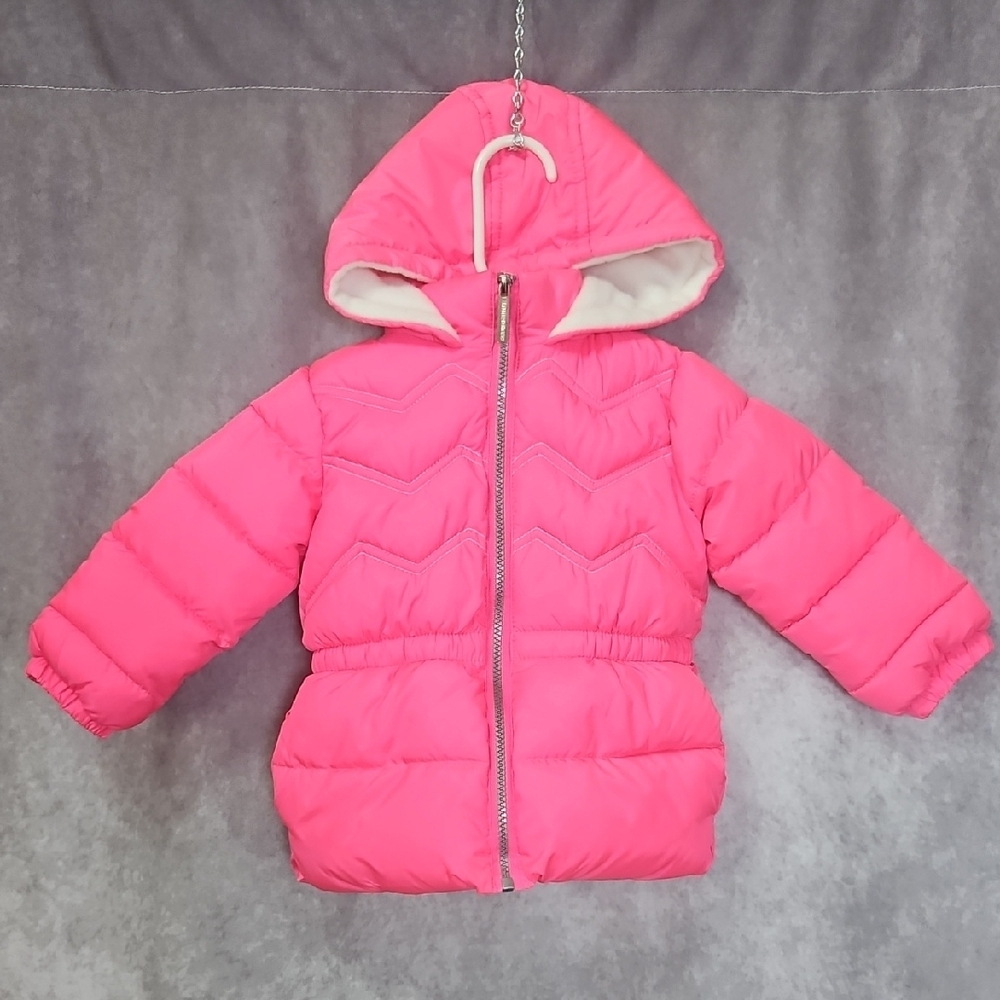 Limited Too Bright Pink Toddler Hooded Puffer Jacket Size 2T